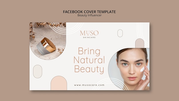 Free PSD beauty influencer facebook cover design template