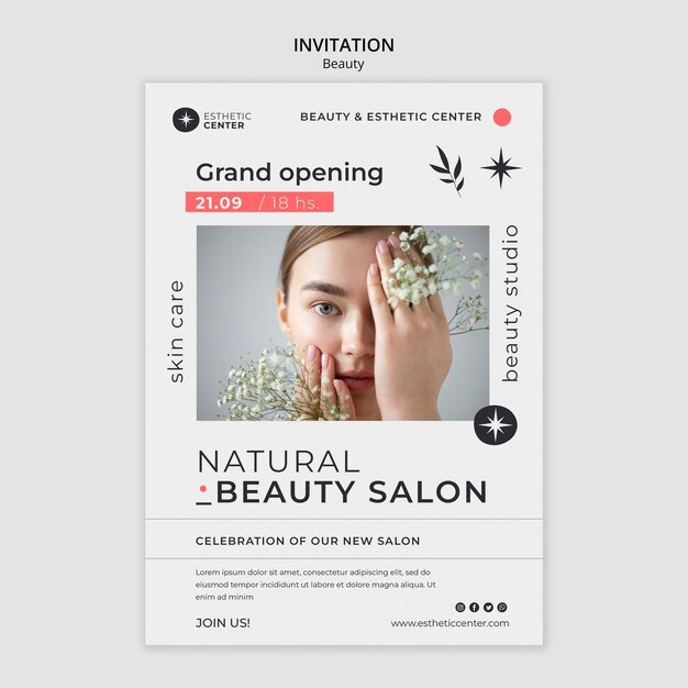 Beauty invitation template design