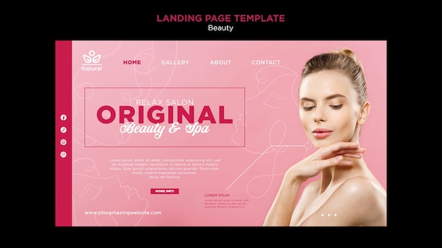 Free PSD beauty landing page template