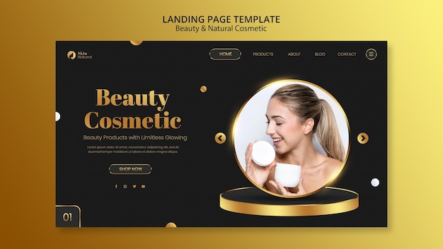 Free PSD beauty and natural cosmetics landing page