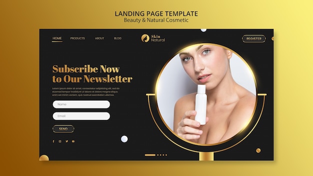 Free PSD beauty and natural cosmetics landing page