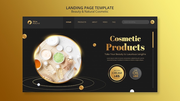 Free PSD beauty and natural cosmetics landing page