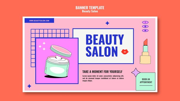 Beauty pop art banner template