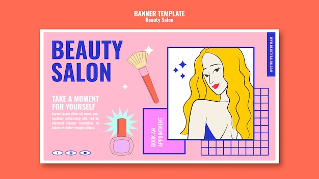 Free PSD beauty pop art banner template