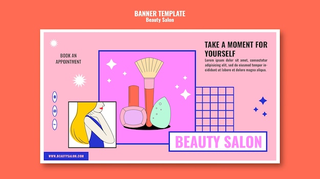 Free PSD beauty pop art banner template