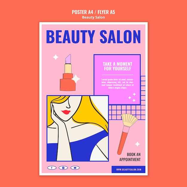 Free PSD beauty pop art print template