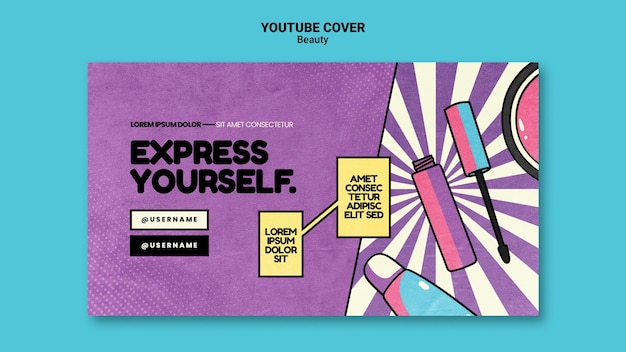 Free PSD beauty pop art youtube cover