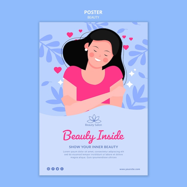 Beauty poster template illustrated