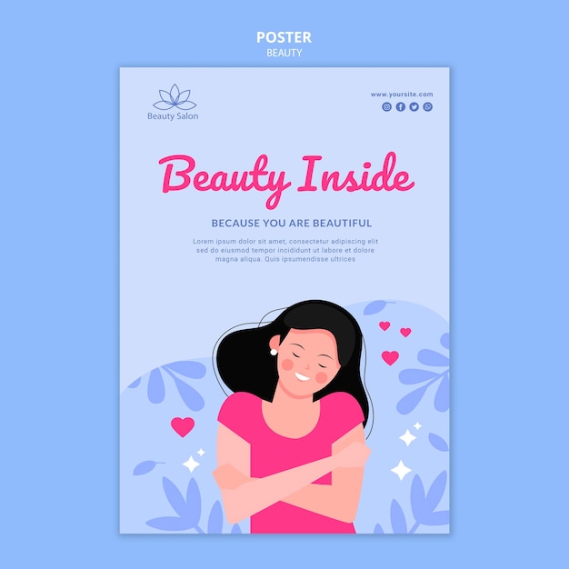 Beauty poster template illustrated