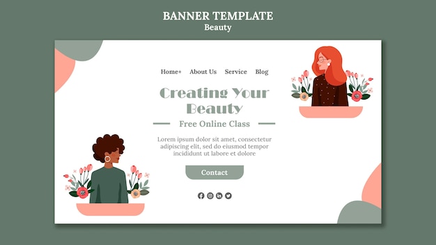 Beauty sale banner template