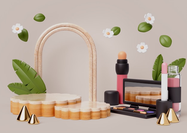 Free PSD beauty sales podium background