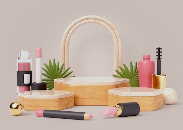 Free PSD beauty sales podium background