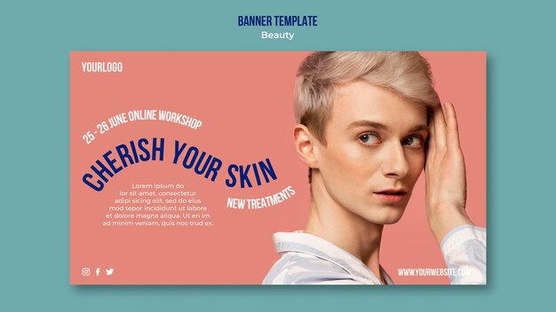 Beauty and skincare product banner template