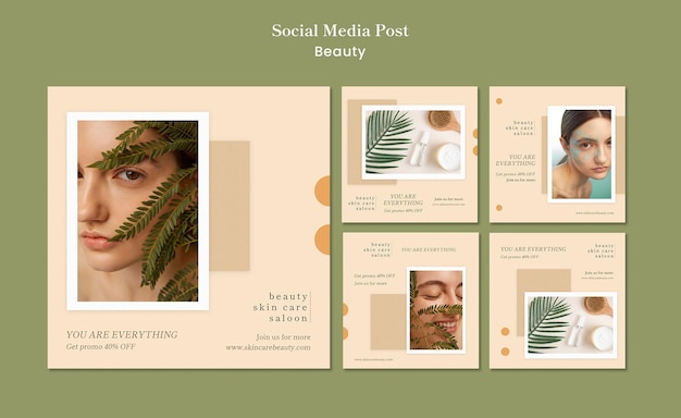 Beauty social media post template