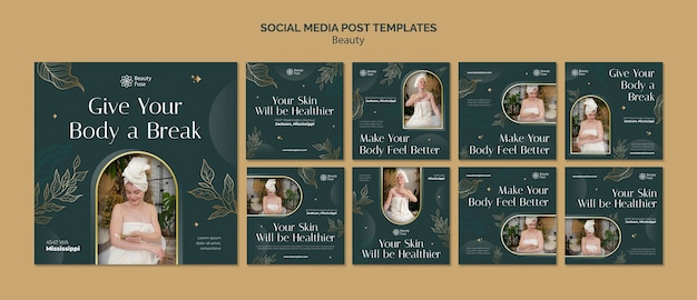 Free PSD beauty treatment social media posts