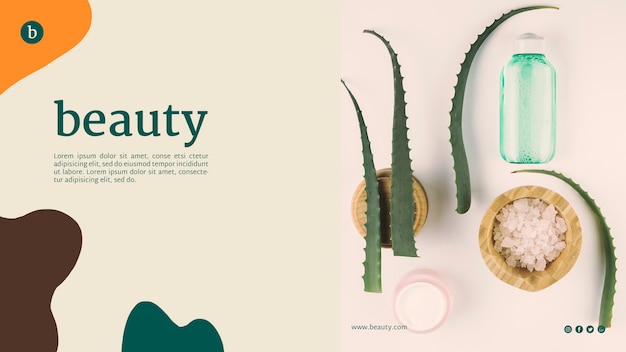 Free PSD beauty web template with beauty products