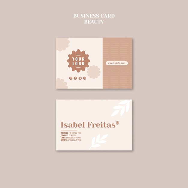 Beauty and wellness business card template design