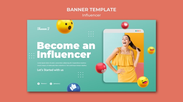 Become an influencer banner template