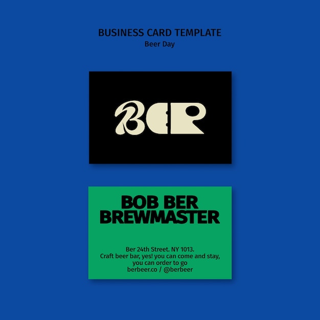 Free PSD beer day celebration  business card