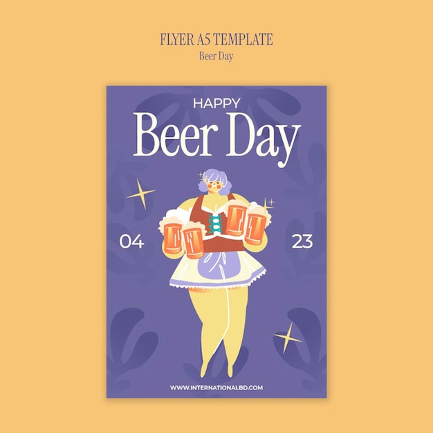 Free PSD beer day celebration flyer template