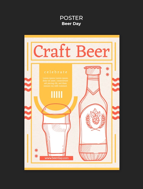 Beer day celebration poster template