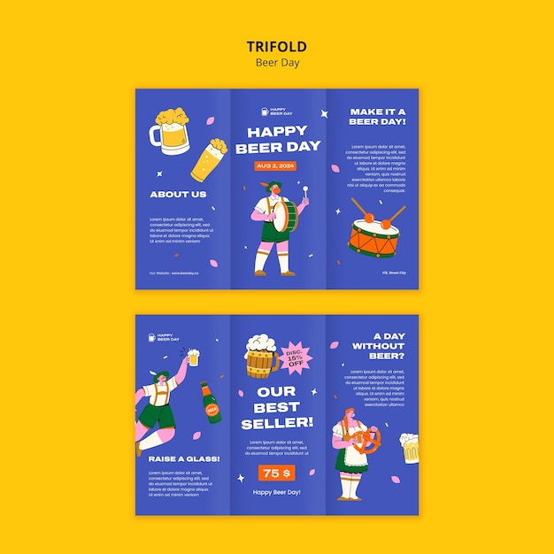 Beer day celebration trifold brochure