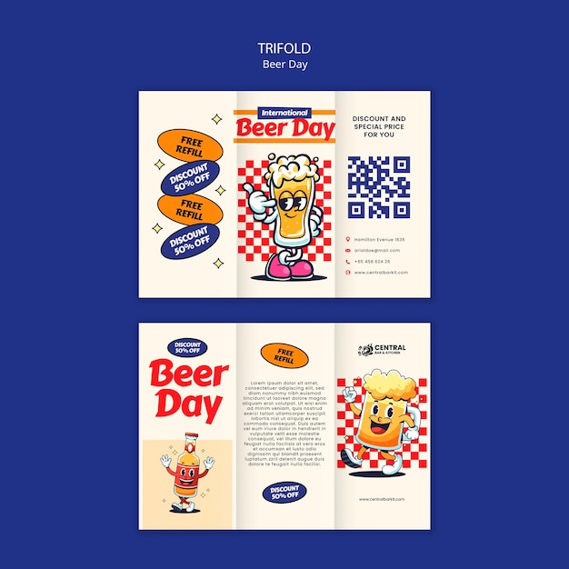 Beer day celebration trifold brochure