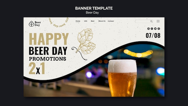 Free PSD beer day landing page template