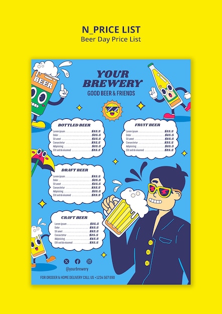 Free PSD beer day template design