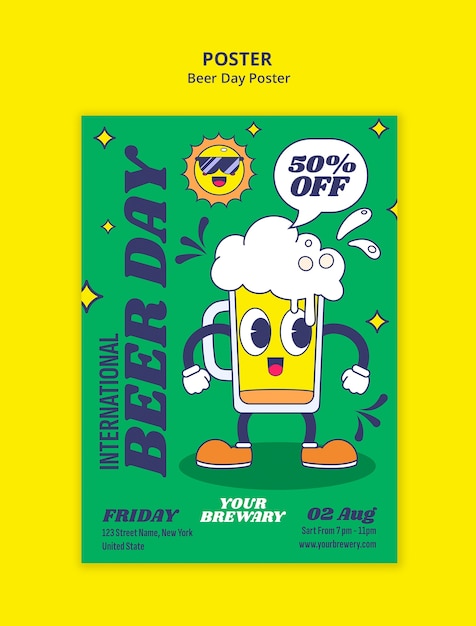 Free PSD beer day template design