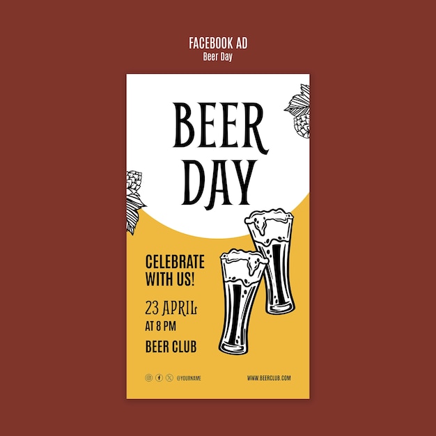 Free PSD beer day template design