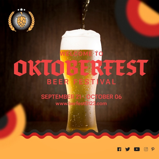 Free PSD beer glass for oktoberfest festival