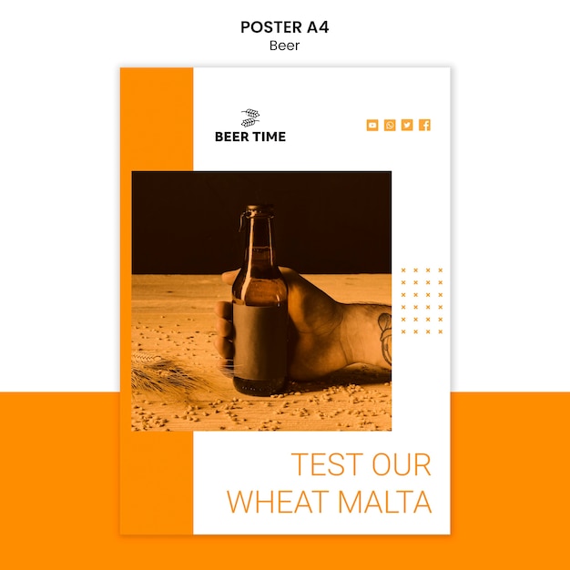 Beer poster template concept