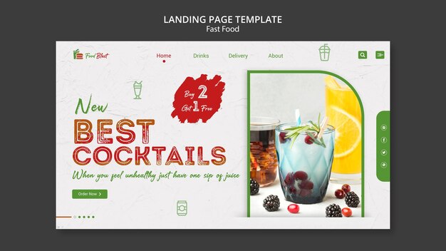 Best cocktails landing page template