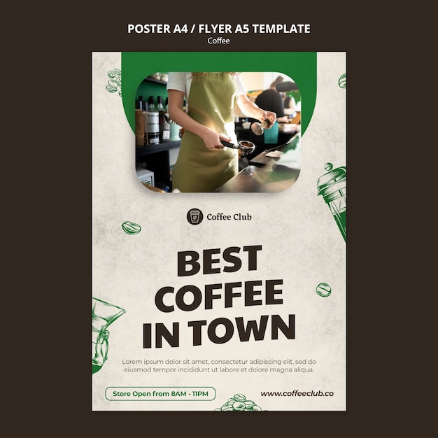 Best coffee in town poster template