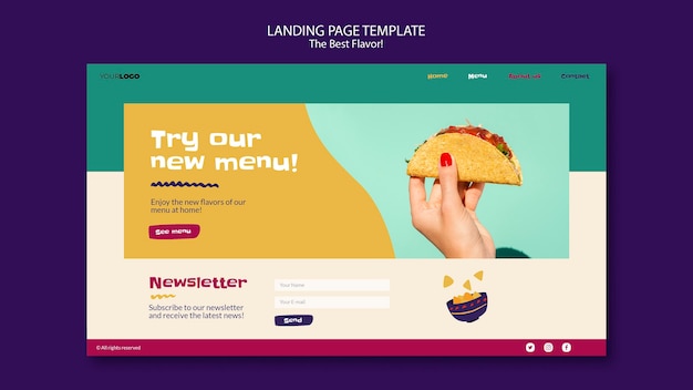 Free PSD the best flavor landing page theme