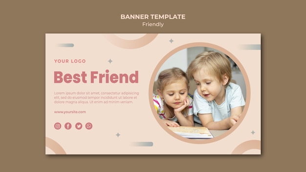 Free PSD best friend banner web template