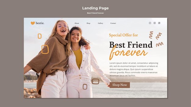 Best friends forever landing page template