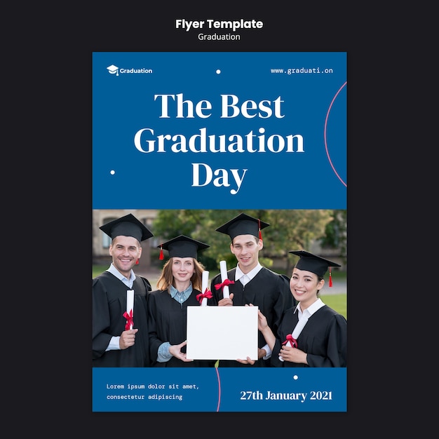 Free PSD best graduation day flyer template