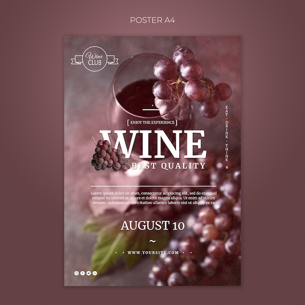 Free PSD best quality wine poster template