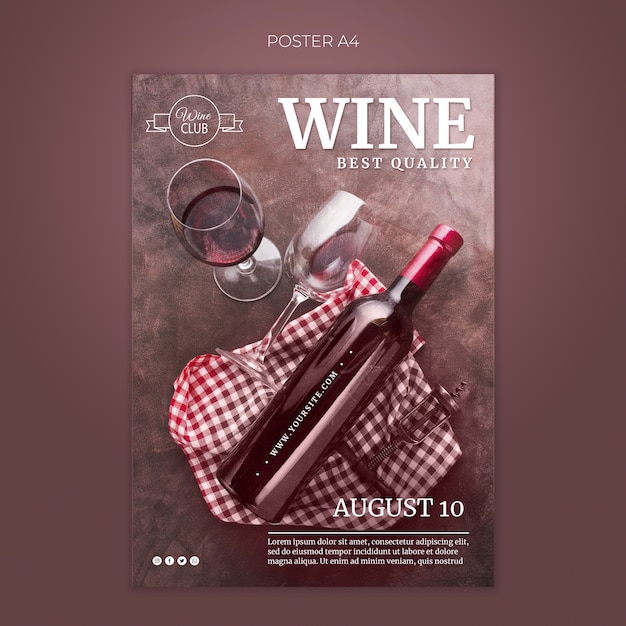 Free PSD best quality wine poster template