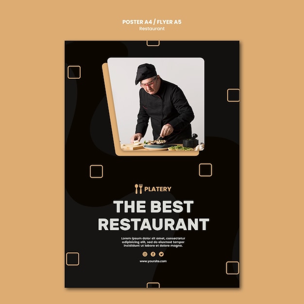 Free PSD the best restaurant poster template