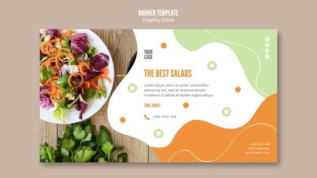 Free PSD best salad and parsley banner template