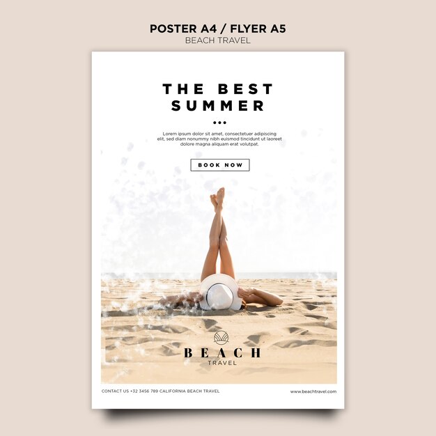 The best summer with girl poster template