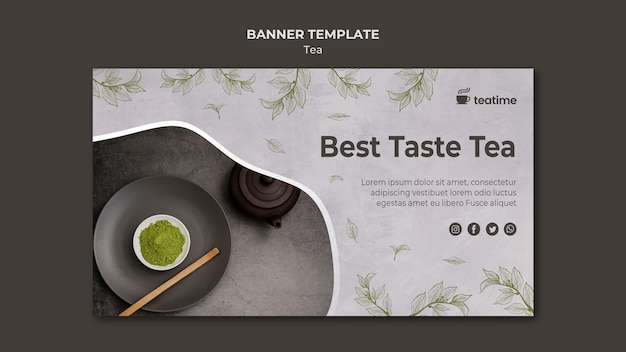 Free PSD best taste tea banner template