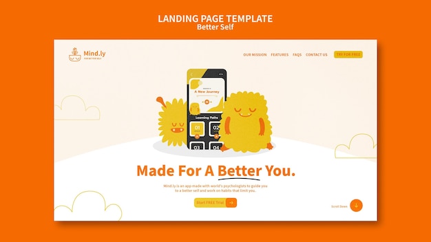 Free PSD better self landing page template