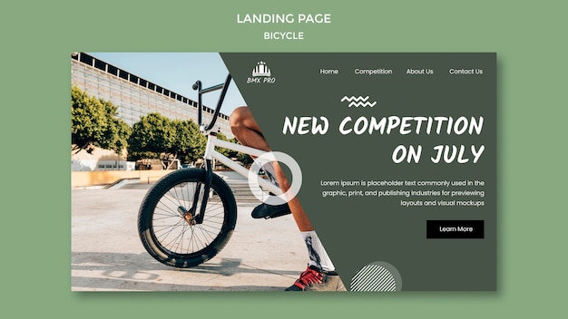 Free PSD bicycle landing page web template