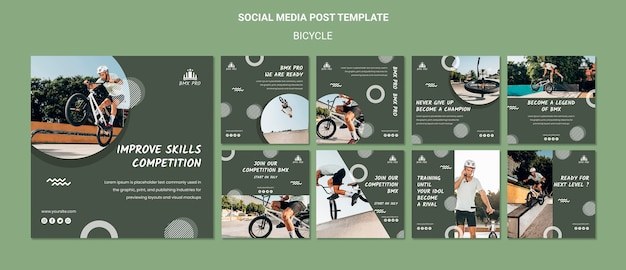 Free PSD bicycle social media post template