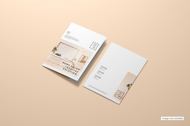 Free PSD bifold brochure mockup