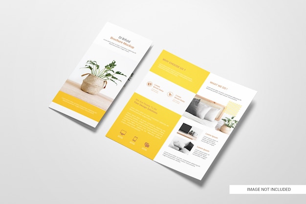 Free PSD bifold flyer brochure mockup